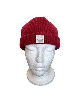Madewell Red Wool Beanie Toque Hat, Warm Stylish Hat